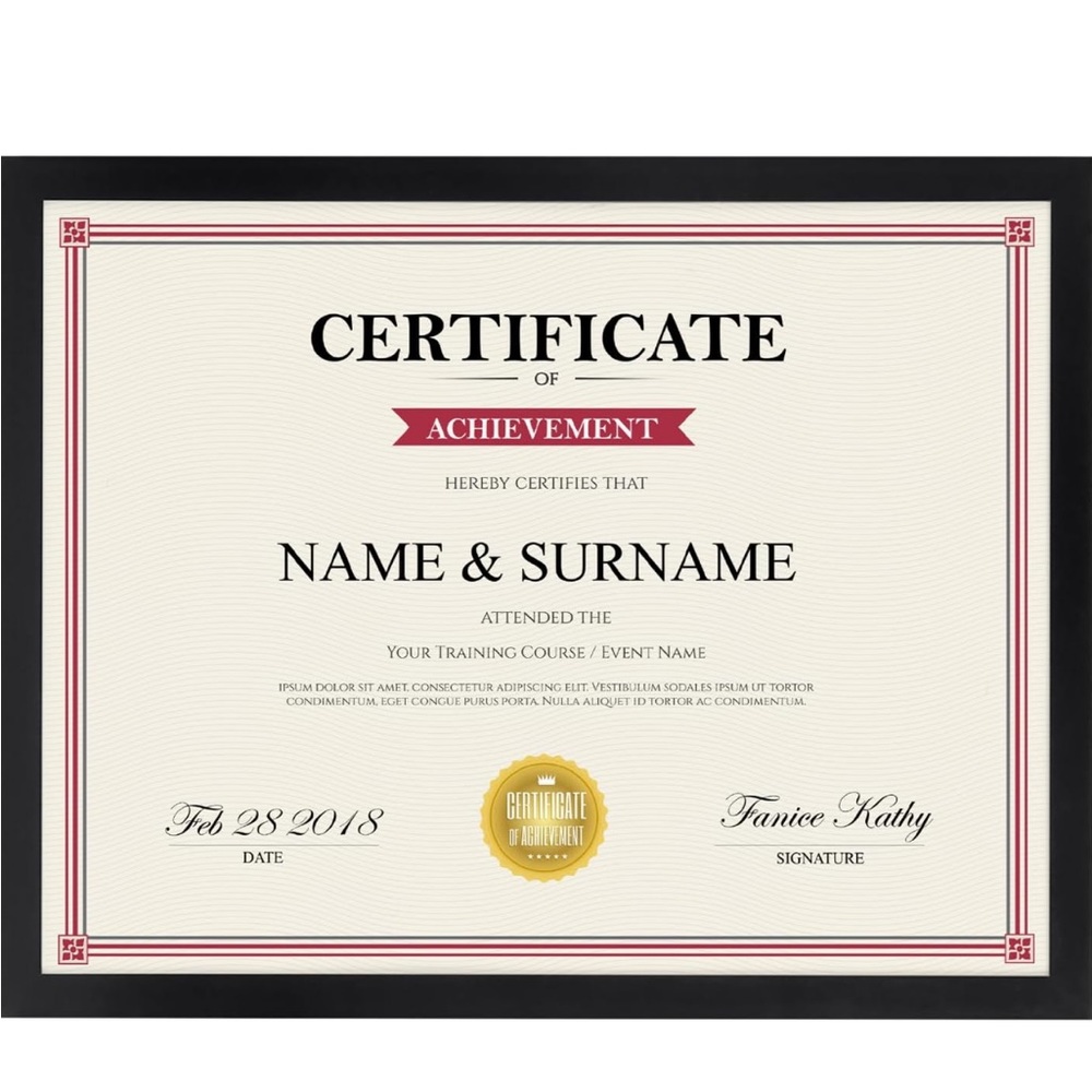 8.5 by 11 Frame for certificate or diploma